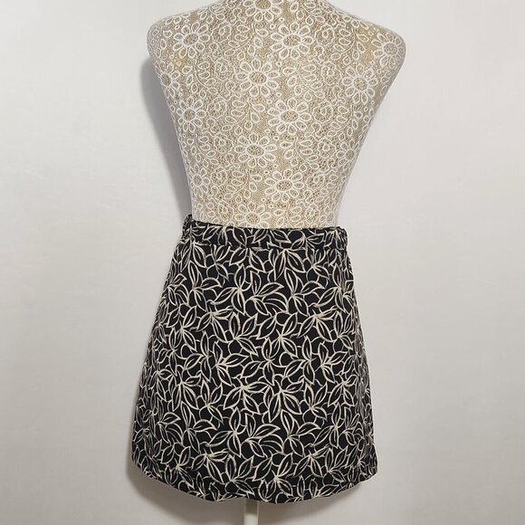 Eddie Bauer Women's Size L Black White Floral Nylon Mini Wrap Golf Skirt Sport - Picture 5 of 12